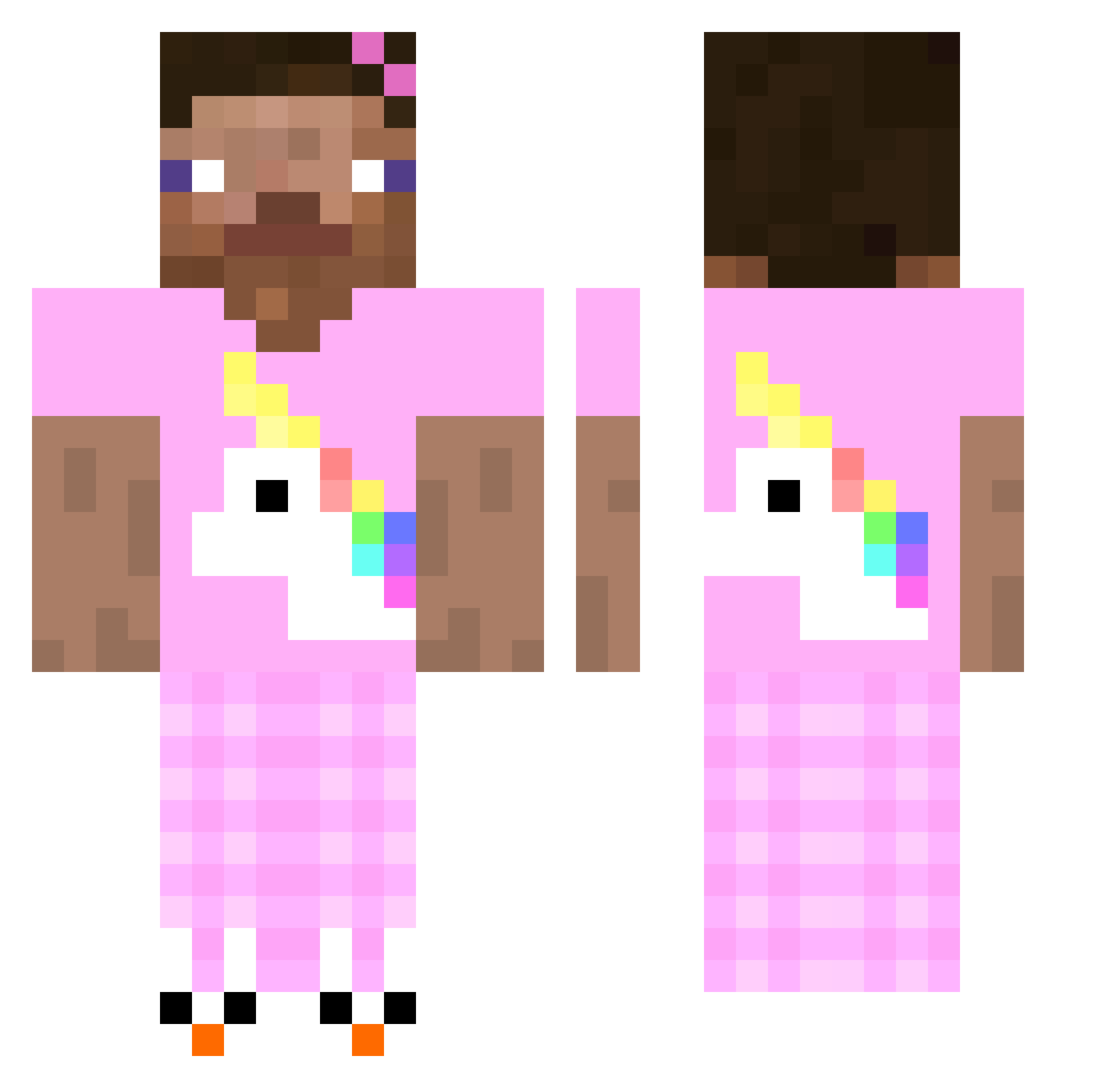 DetErMigNu Minecraft skin, front and back view