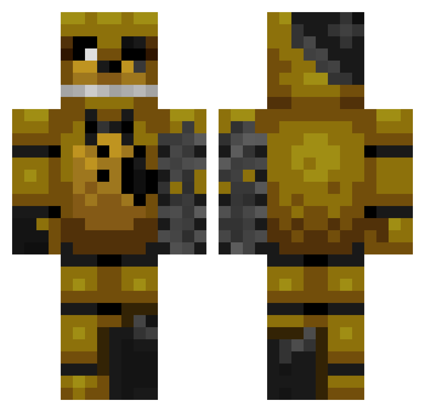 NotMistr Minecraft skin, front and back view