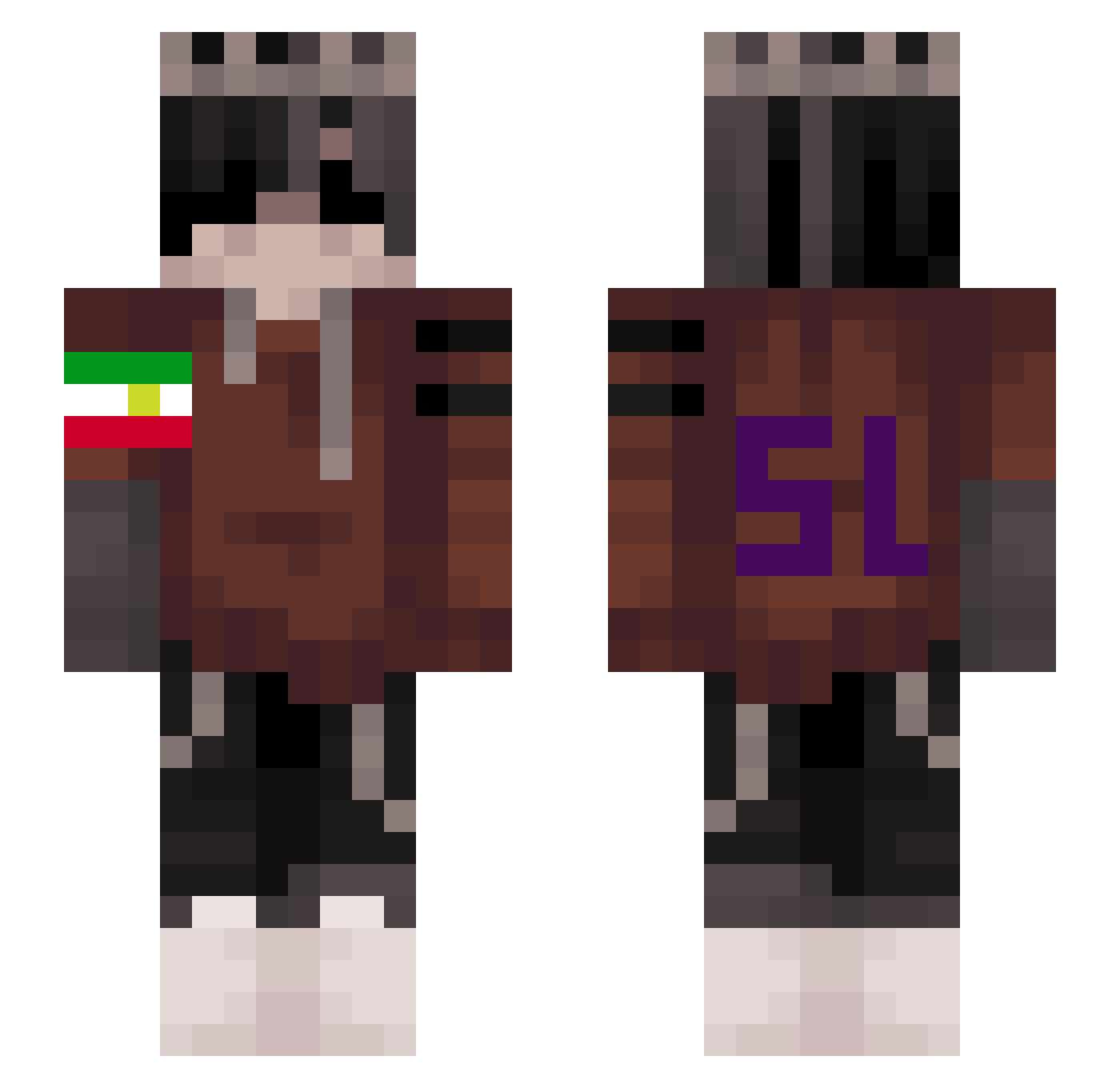 sooooltan Minecraft skin, front and back view