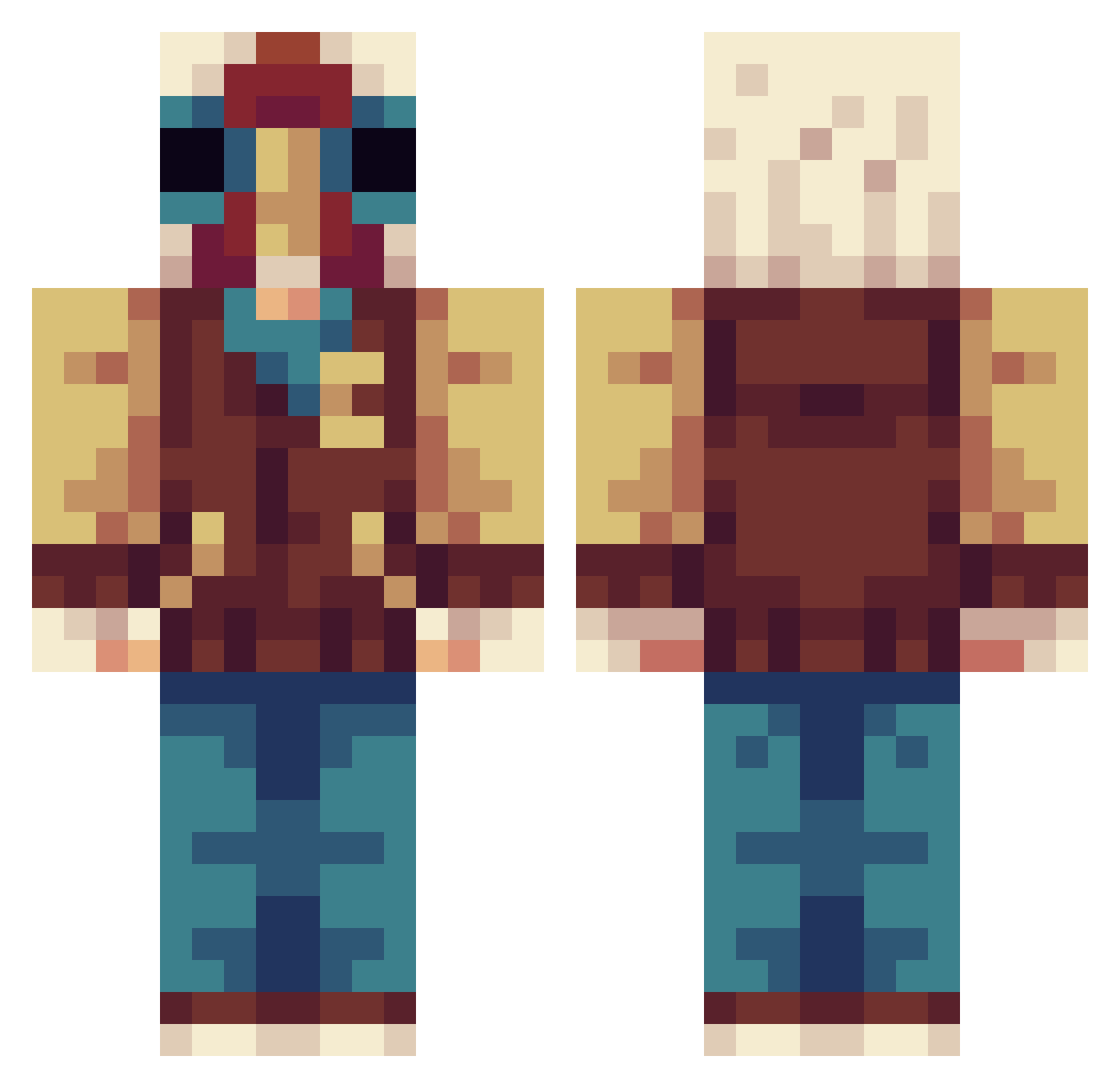 mrdebilekipa Minecraft skin, front and back view