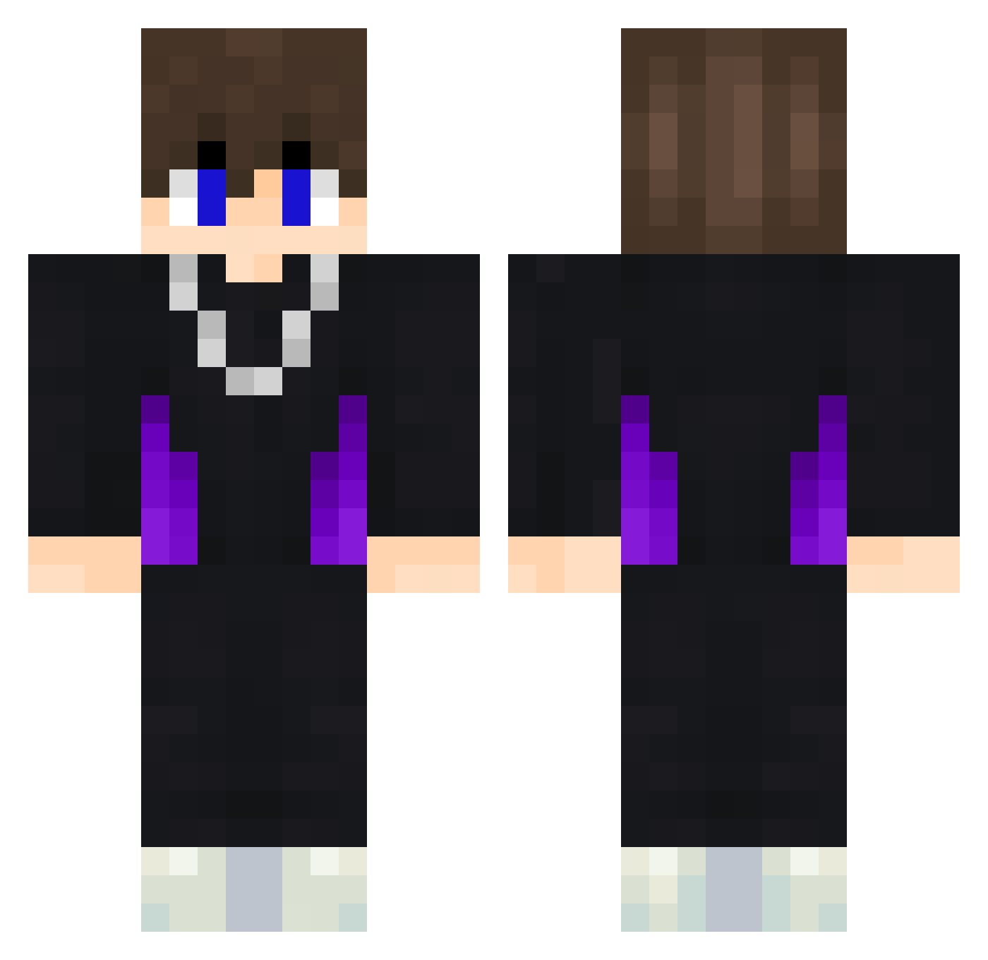 lunadavid Minecraft skin, front and back view