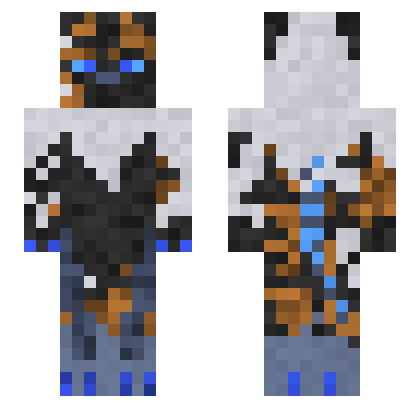 Heraldic Minecraft skin, front and back view