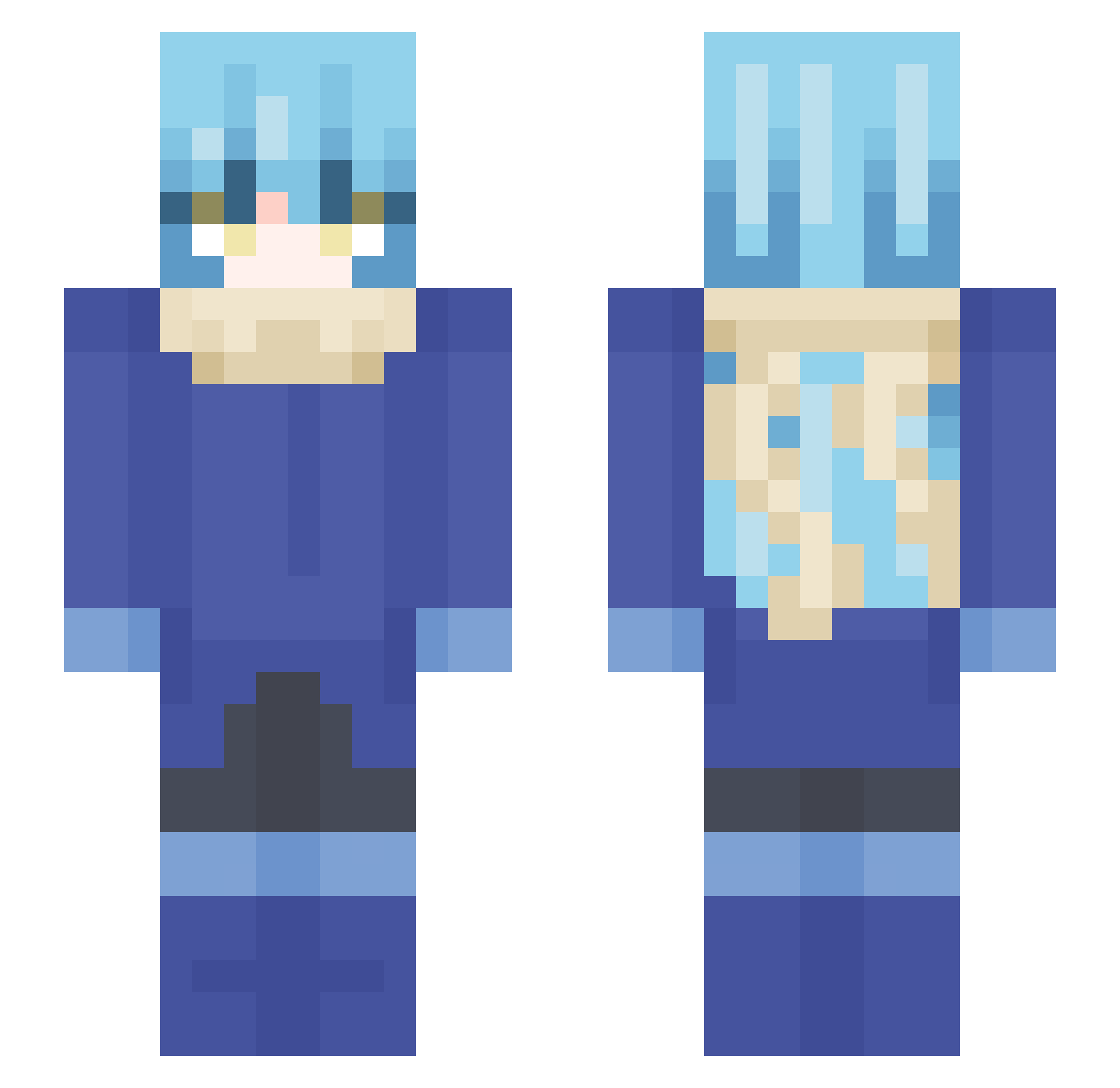 Trumpery Minecraft skin, front and back view