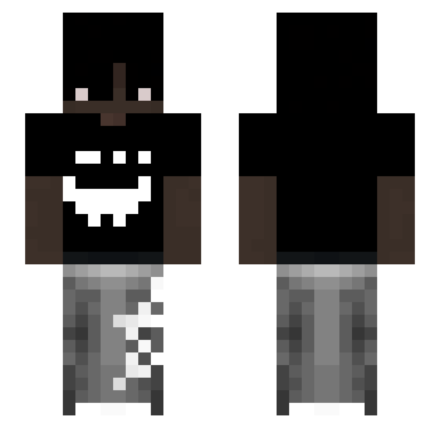 vaaft Minecraft skin, front and back view