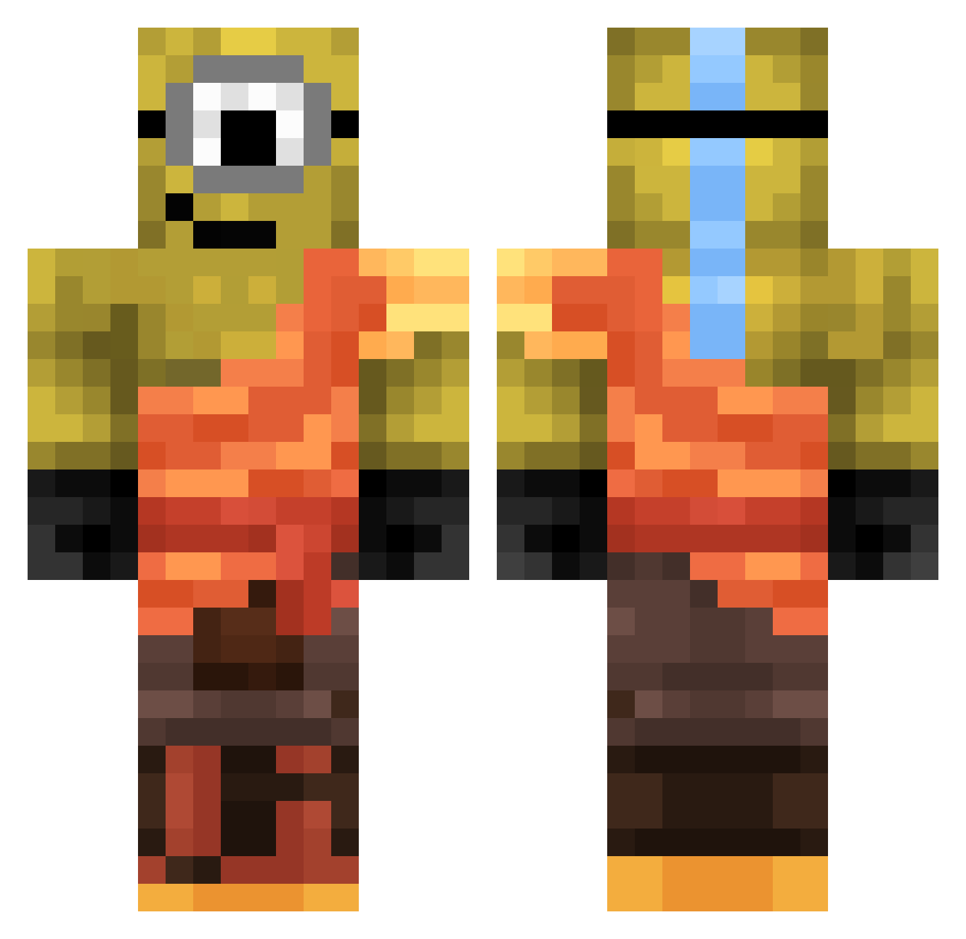 ramla Minecraft skin, front and back view