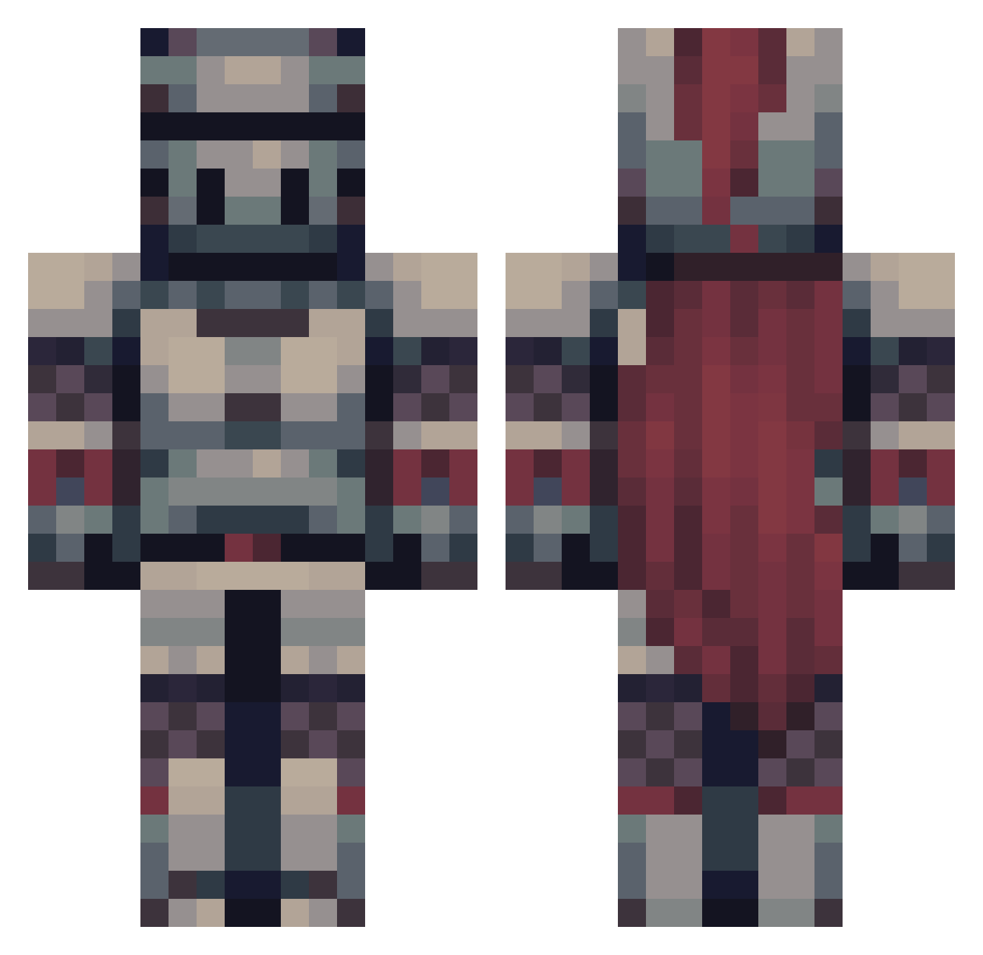 Rogilon Minecraft skin, front and back view