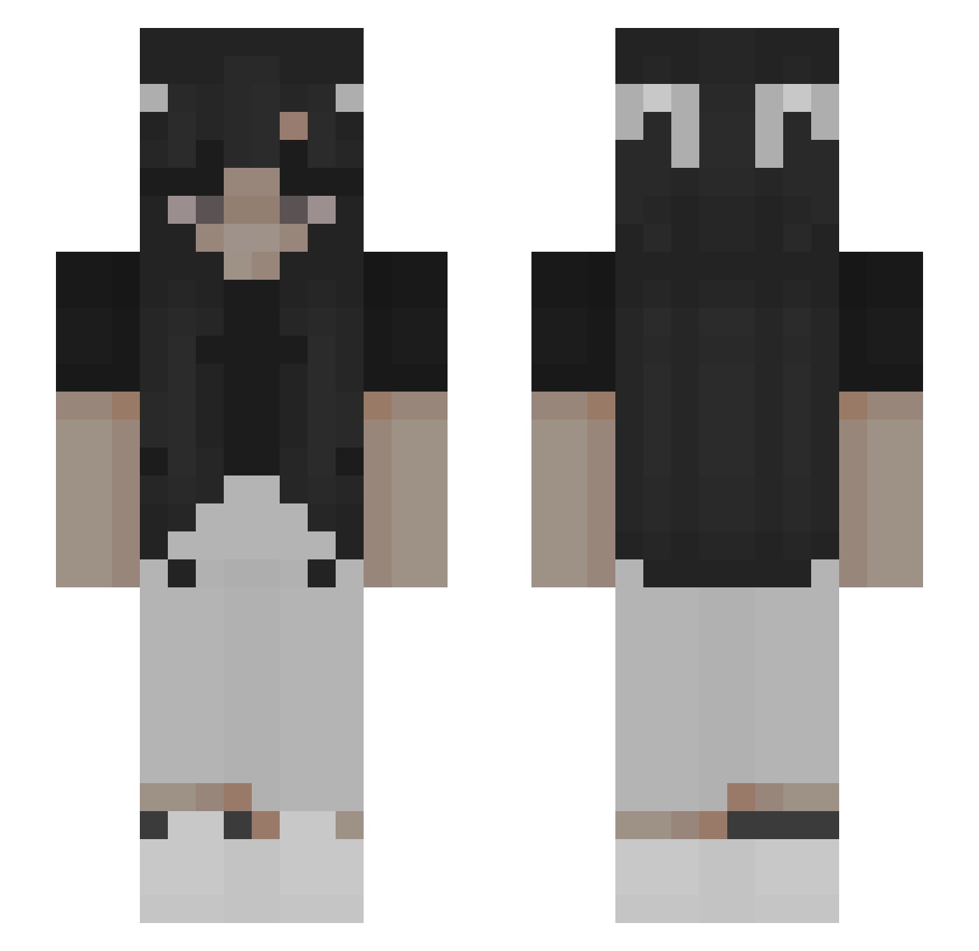 WE69 Minecraft skin, front and back view