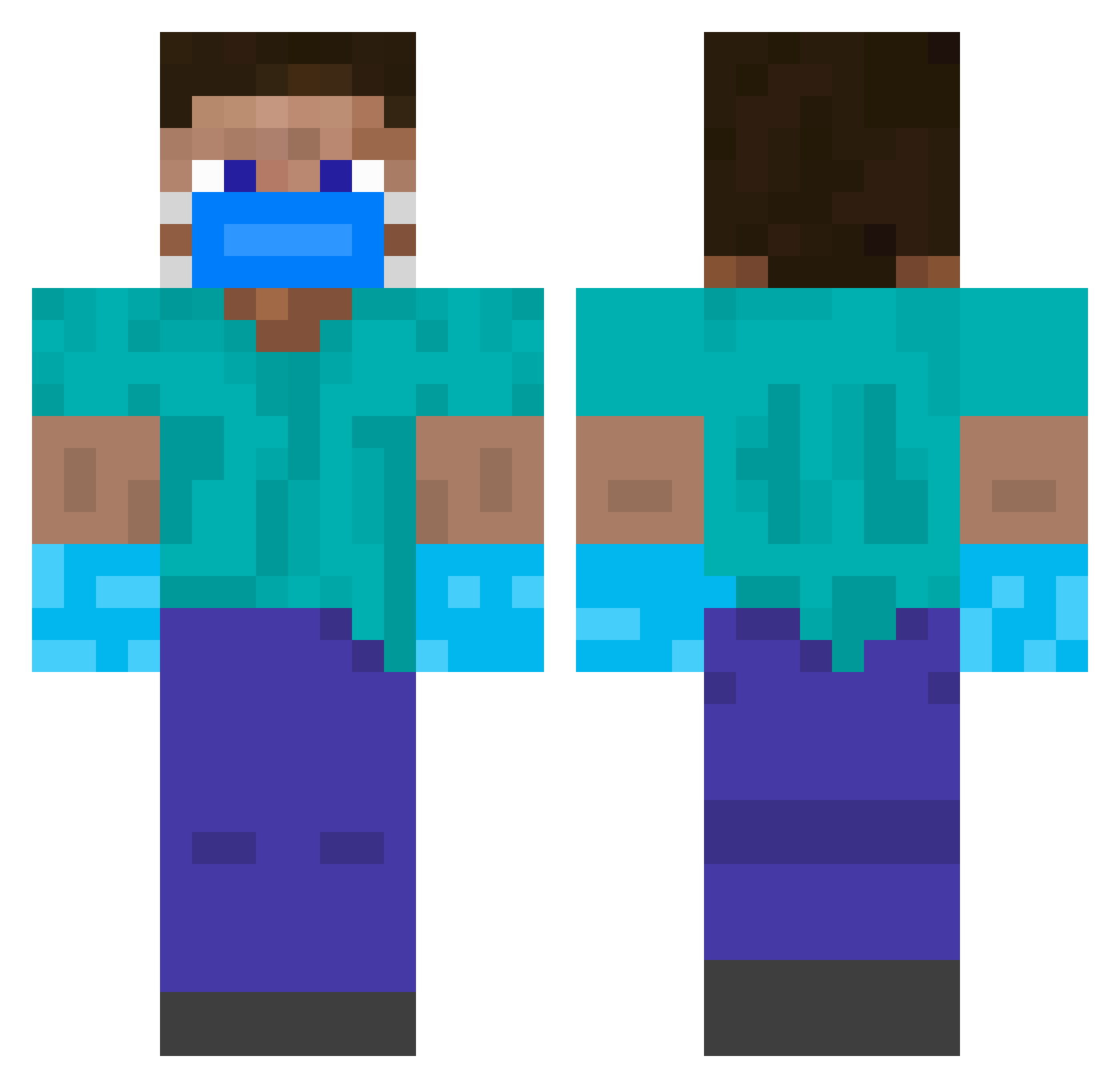 lu_ch Minecraft skin, front and back view