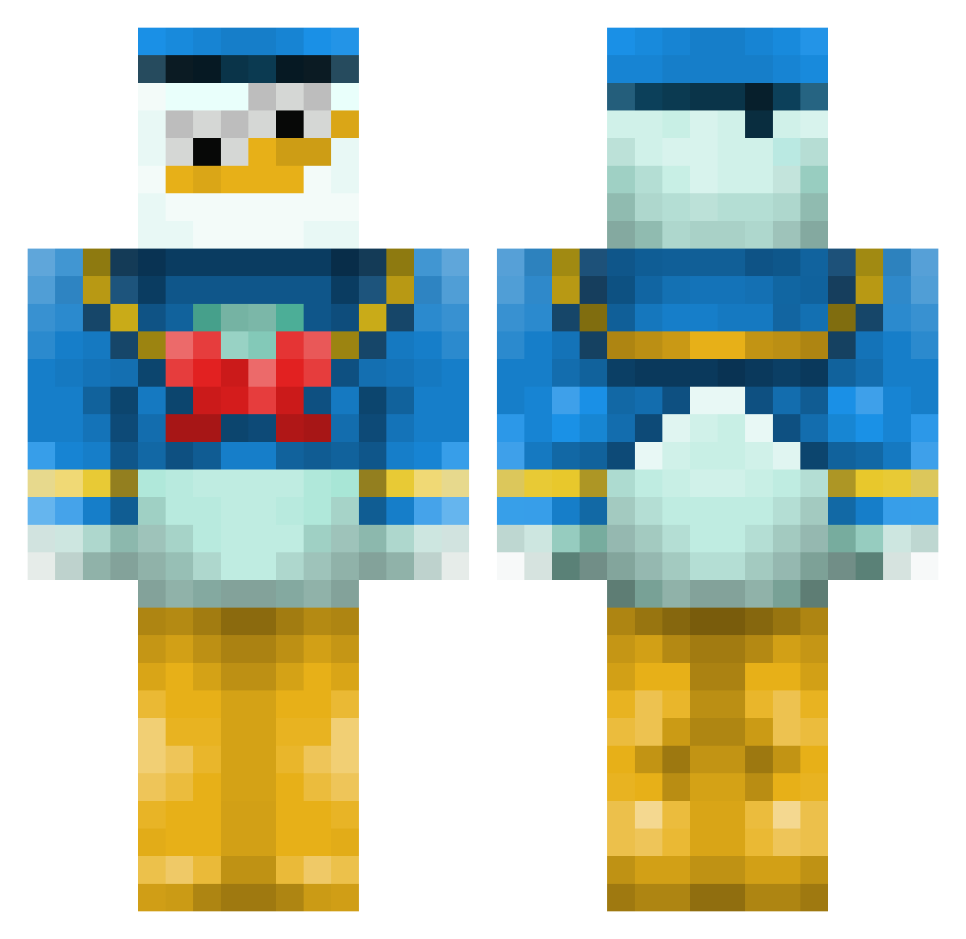 uighur Minecraft skin, front and back view
