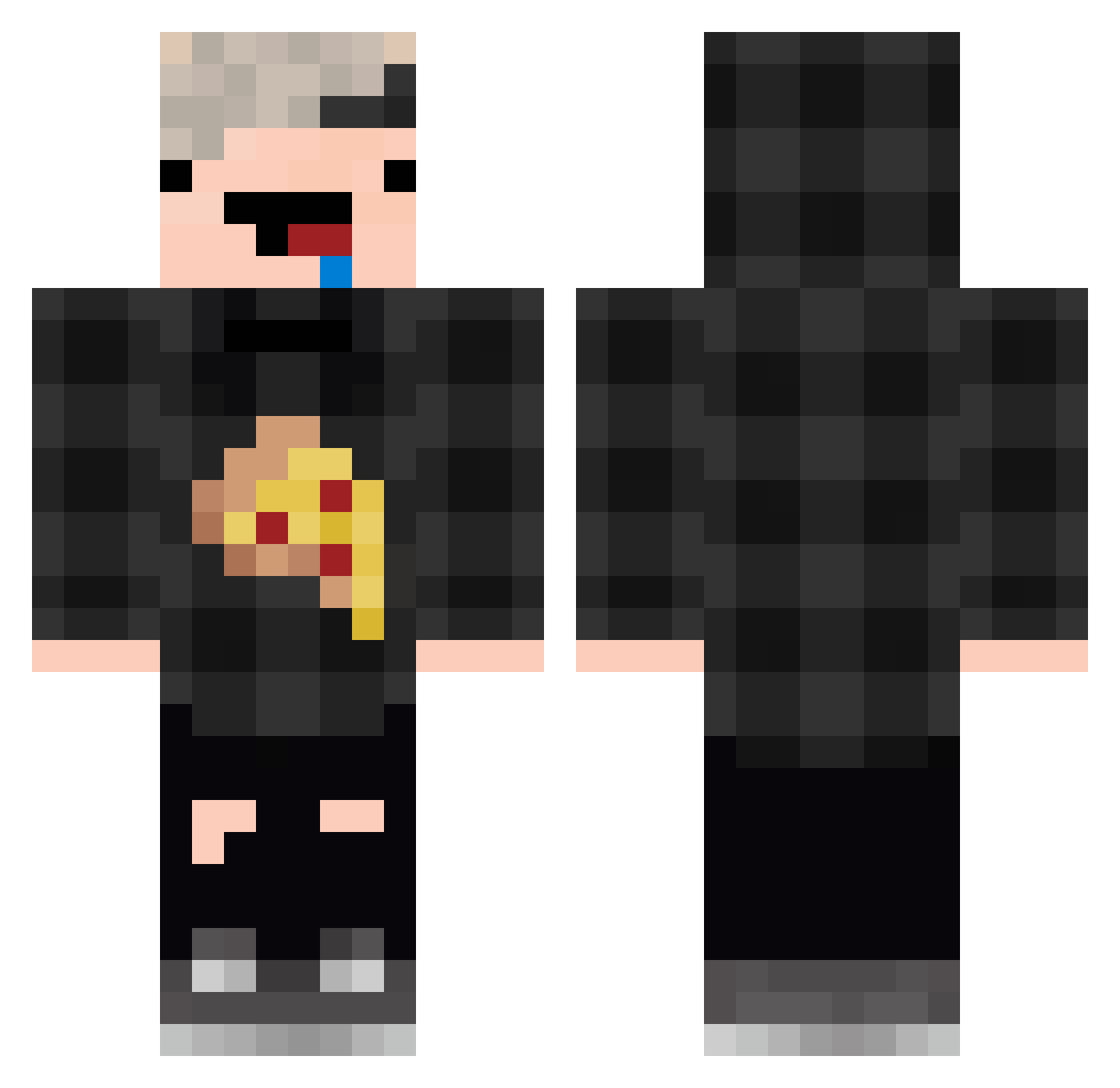 JappiCloud Minecraft skin, front and back view