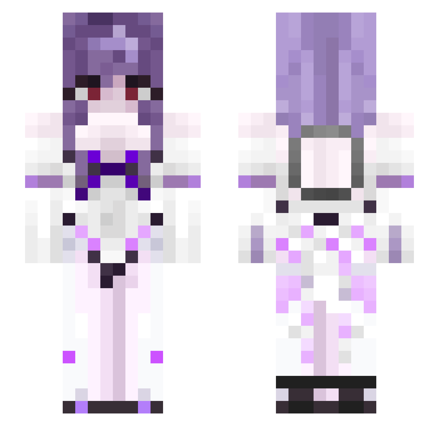 NewBarker Minecraft skin, front and back view