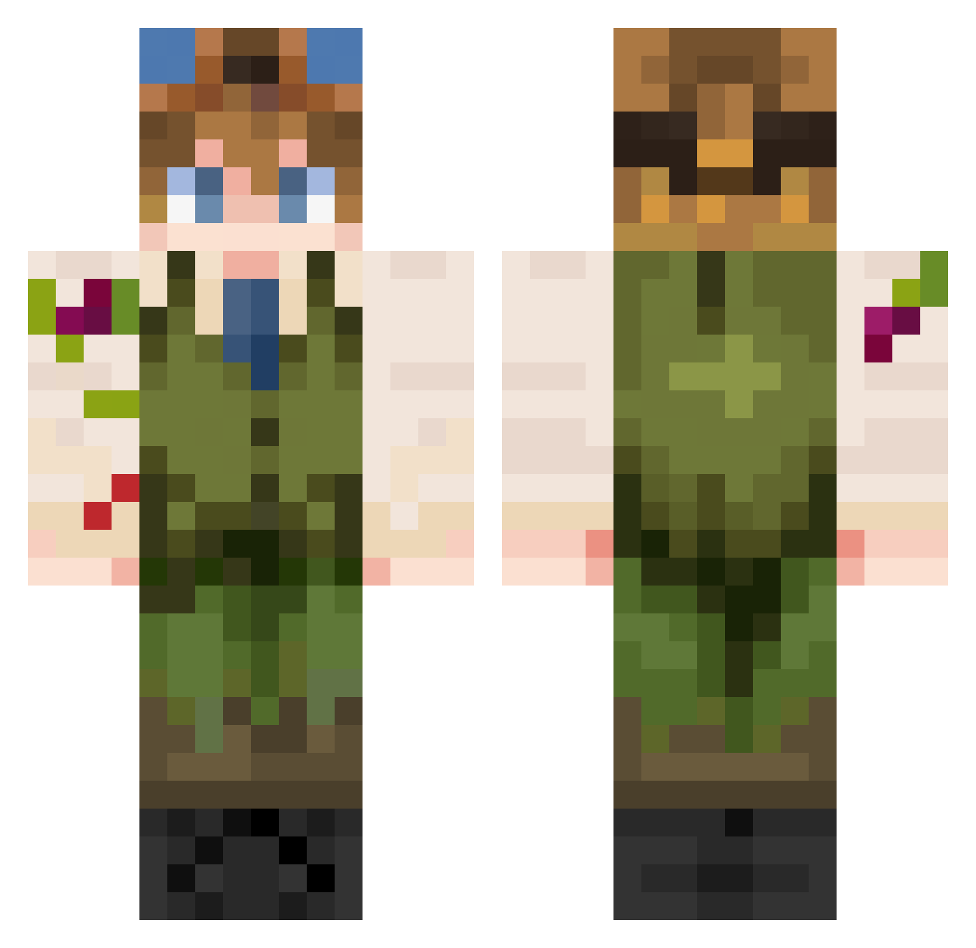 IceCubeMelting_ Minecraft skin, front and back view