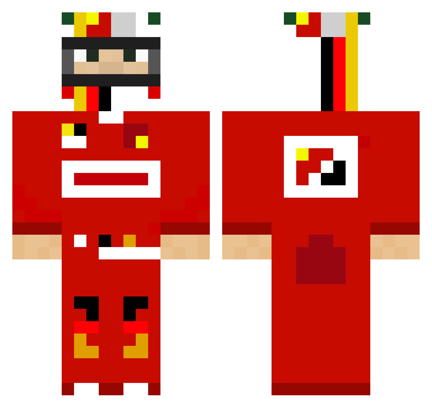 CharlseLeglerg Minecraft skin, front and back view