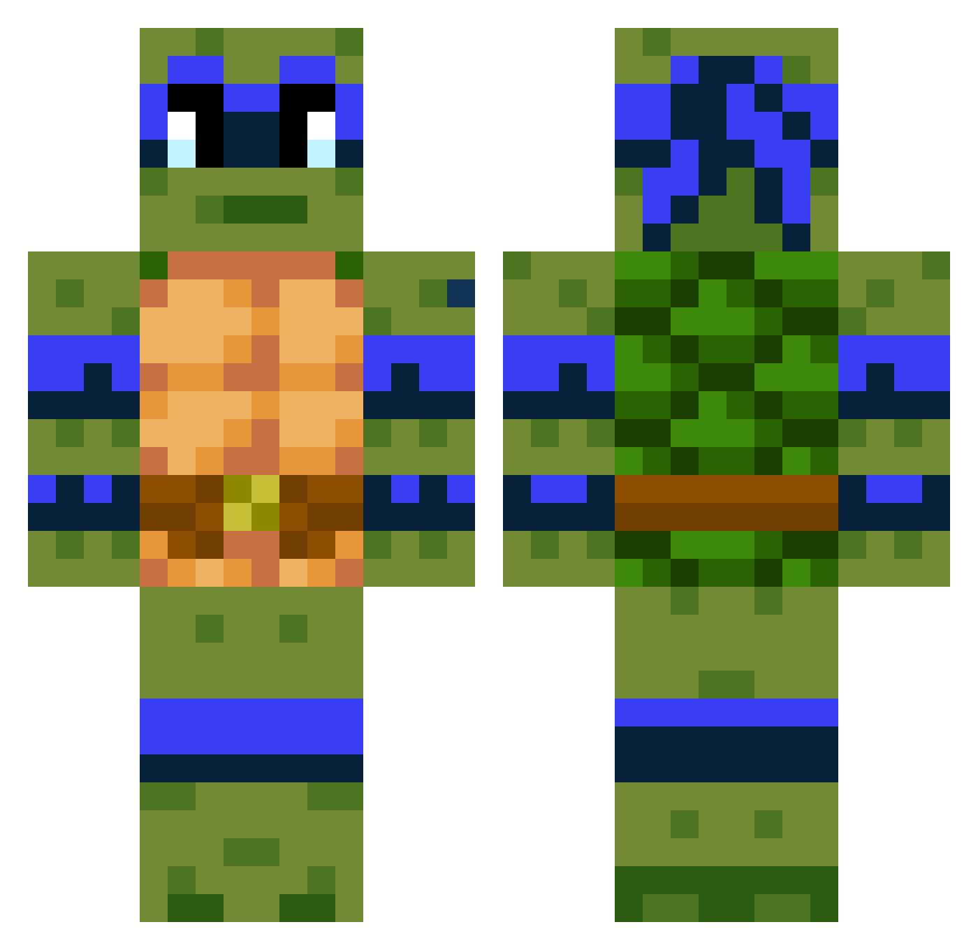SpikeyDah Minecraft skin, front and back view