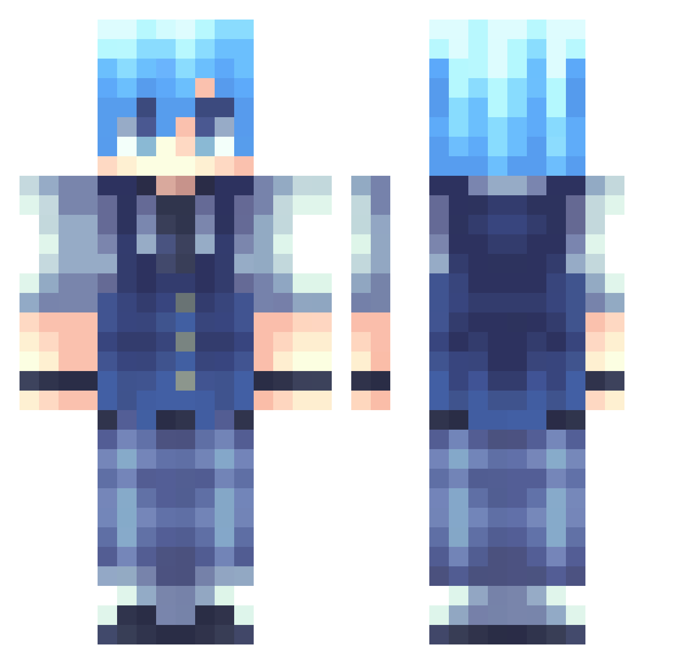 sutoooo Minecraft skin, front and back view