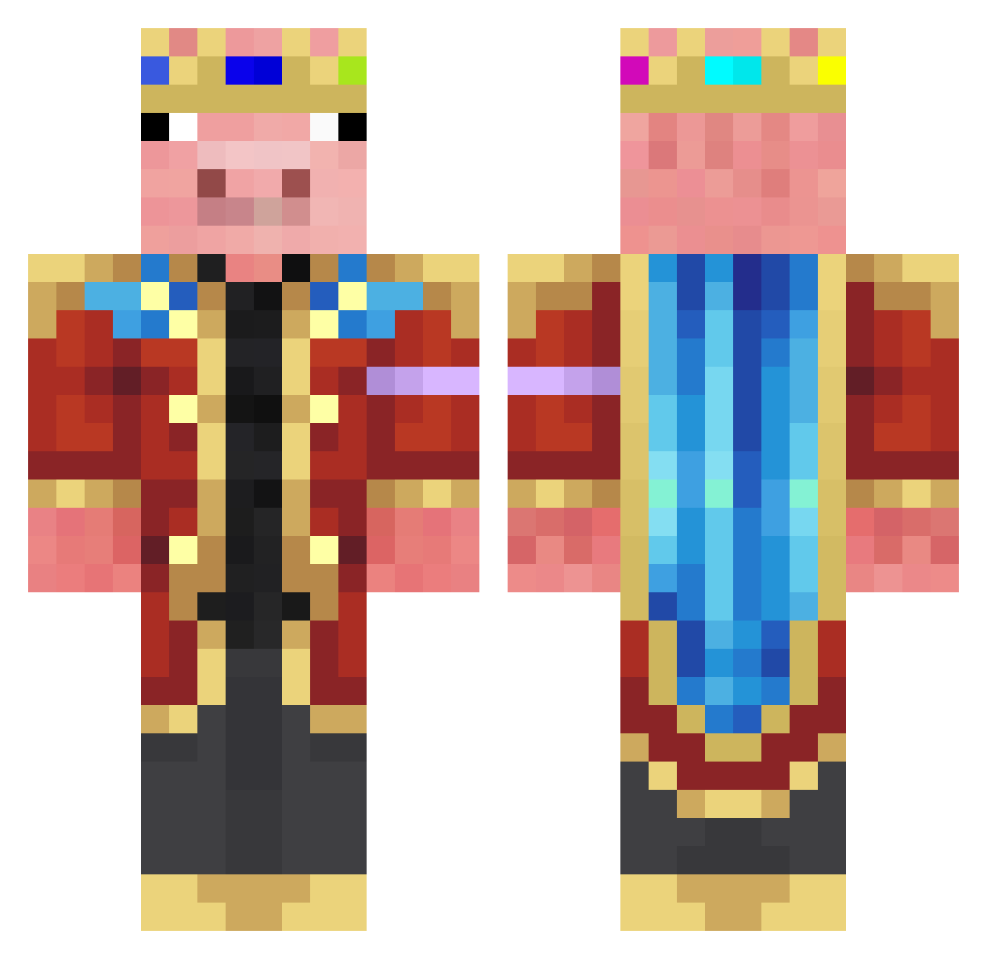 TinierEL999 Minecraft skin, front and back view