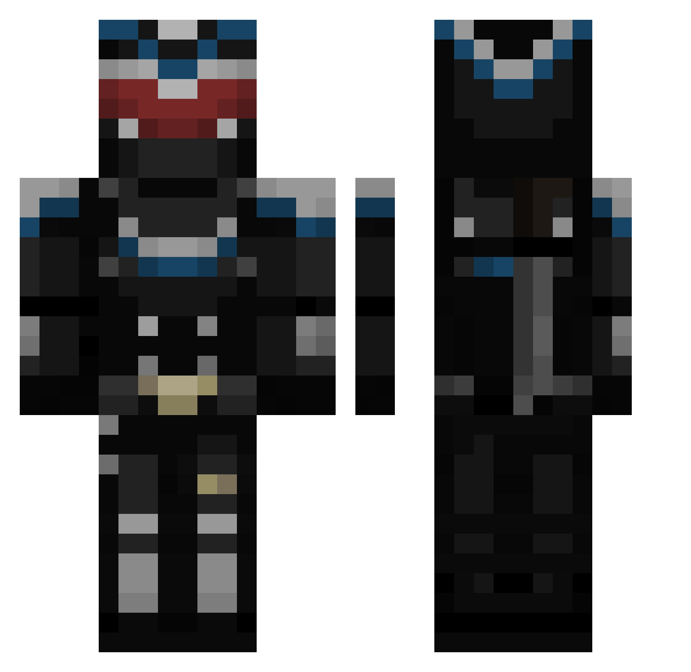 R4yt3x Minecraft skin, front and back view