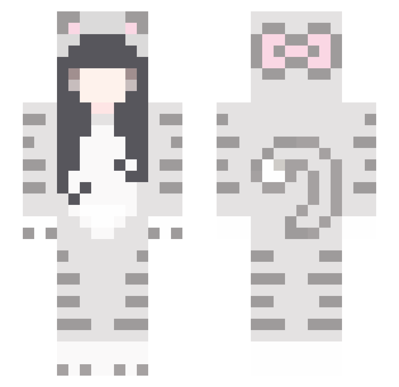 moka77 Minecraft skin, front and back view