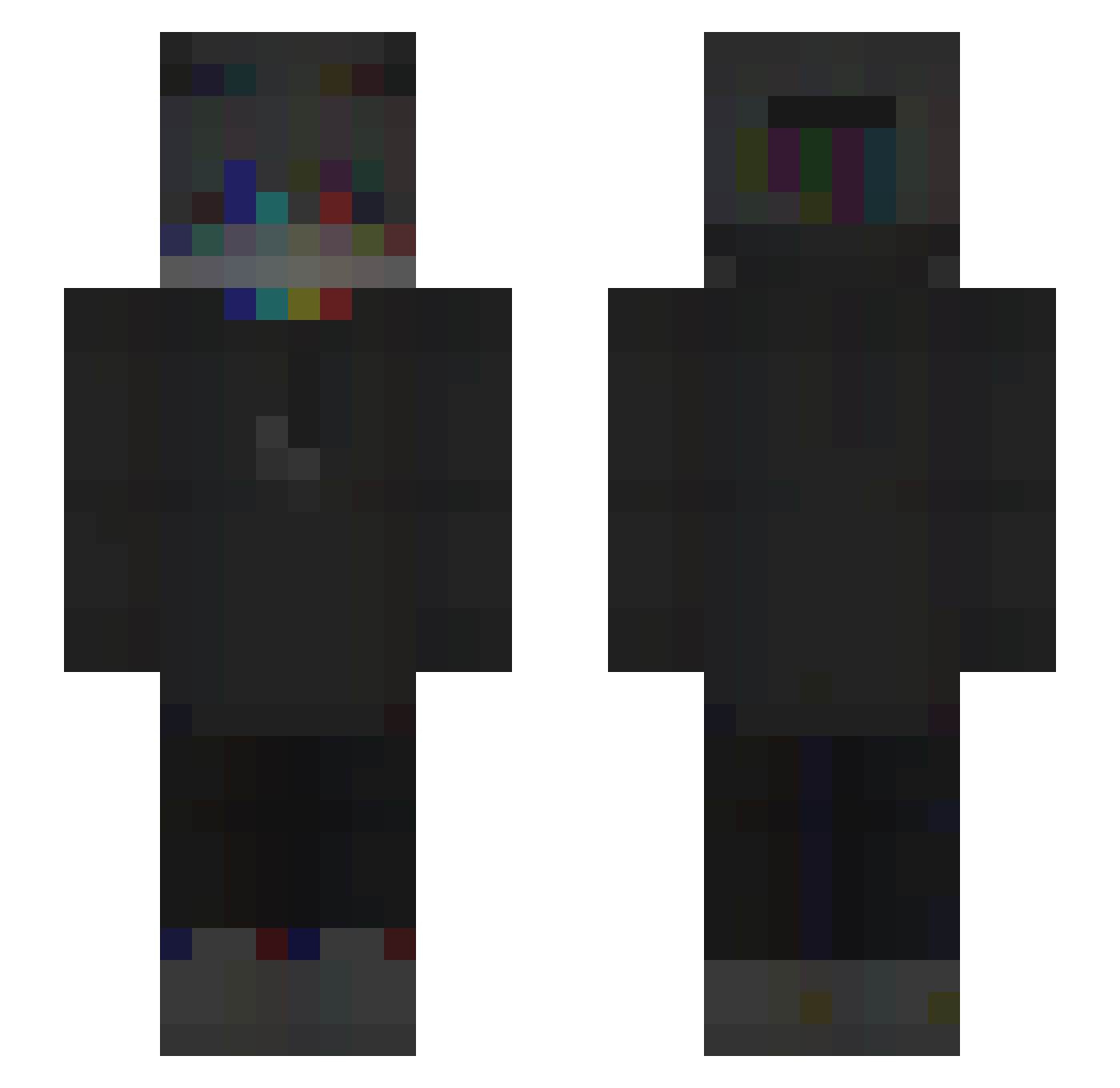 Zim Minecraft skin, front and back view