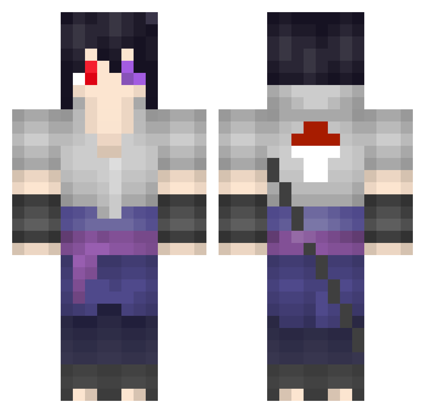 kaobinggaoSB Minecraft skin, front and back view