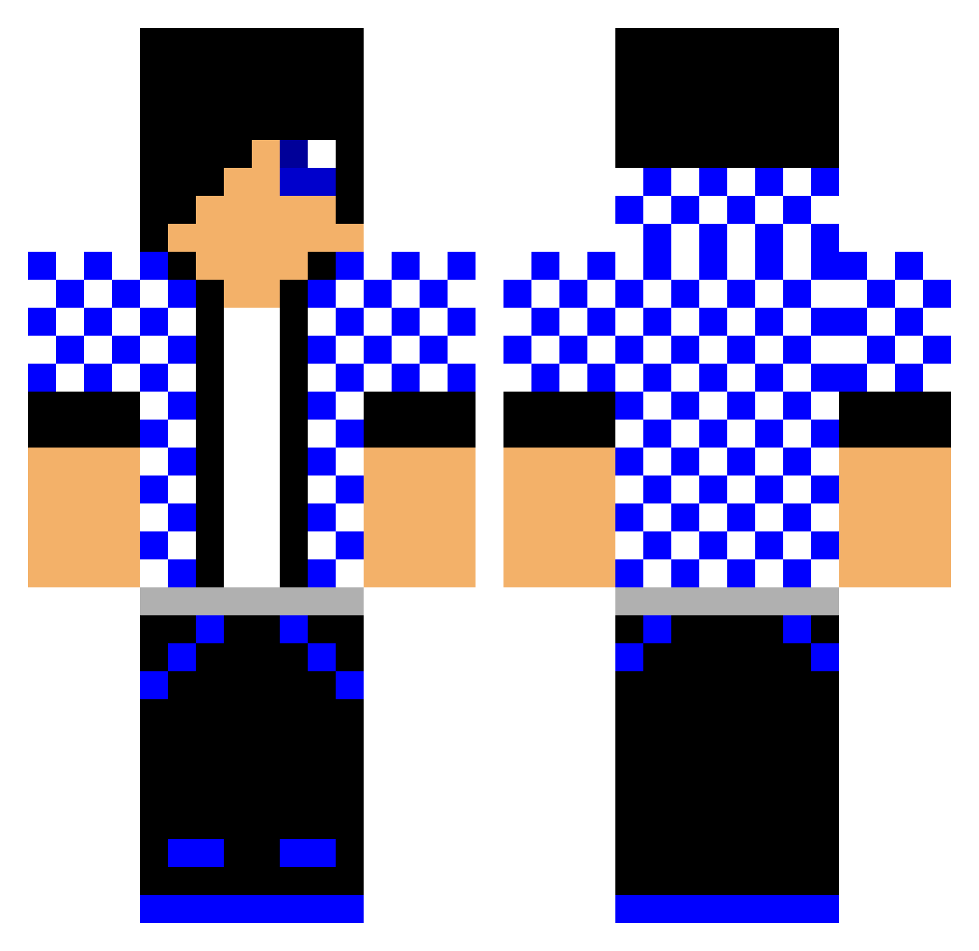 amigorey Minecraft skin, front and back view