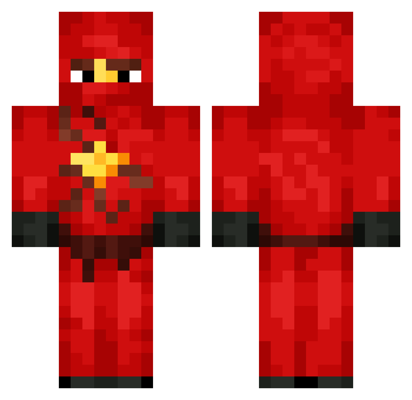 Zaunt Minecraft skin, front and back view