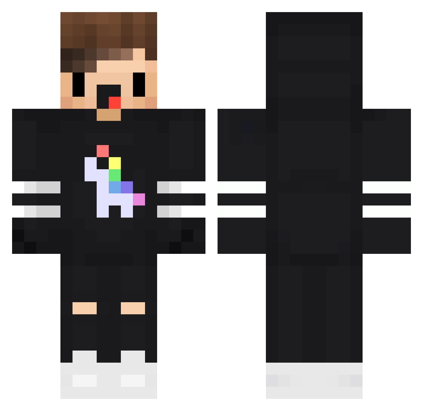 SaladBox Minecraft skin, front and back view