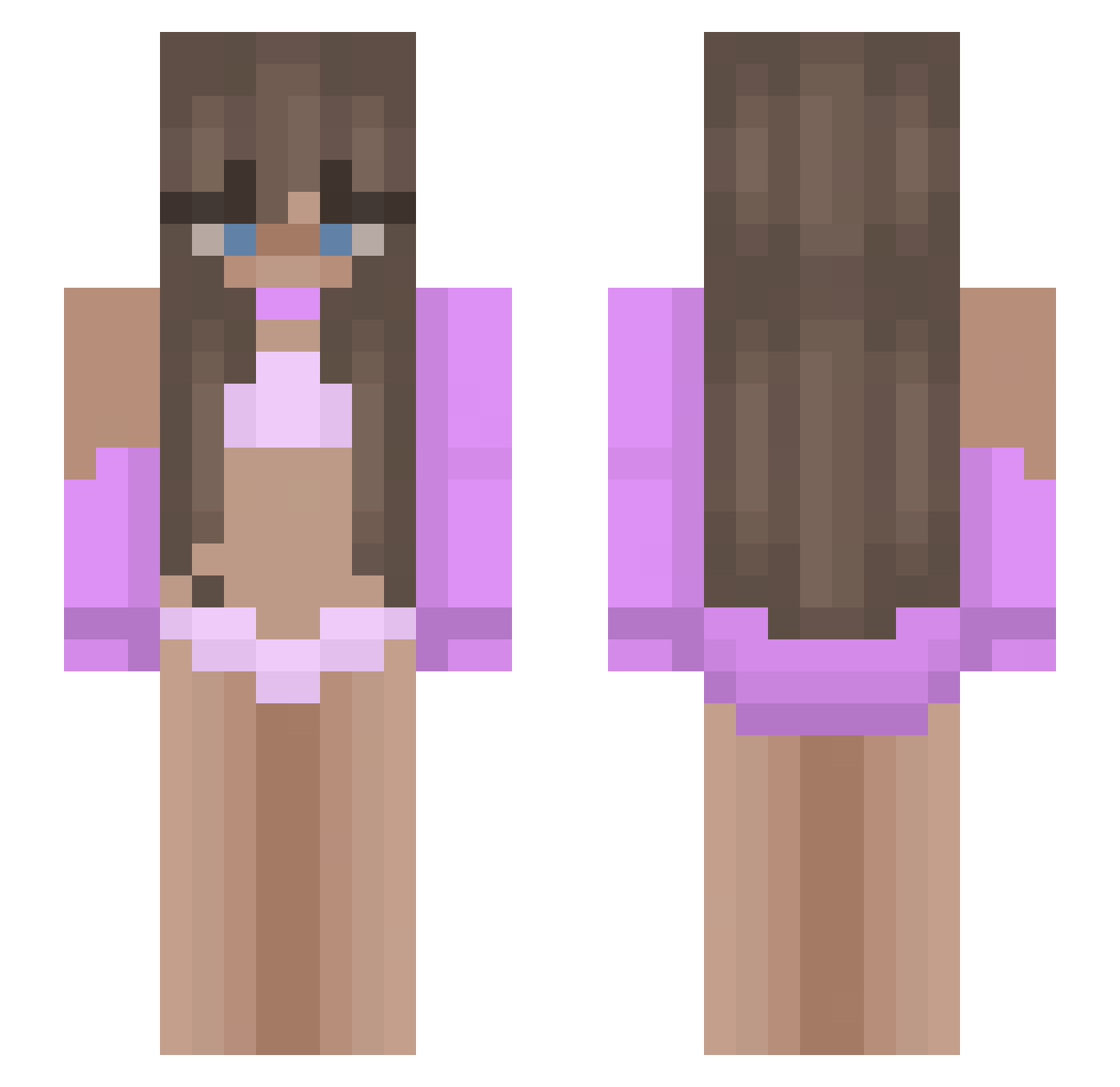 WamZlay Minecraft skin, front and back view