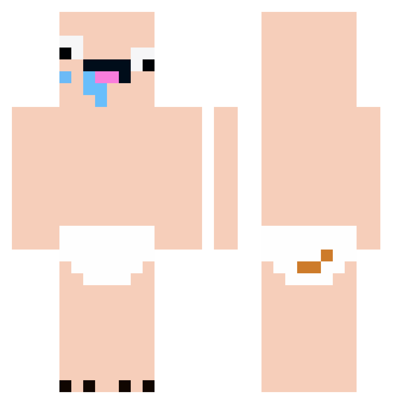 ShortyKLN Minecraft skin, front and back view