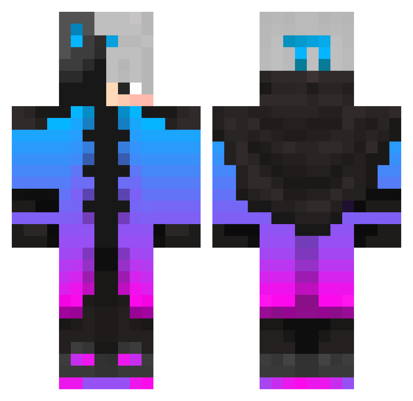 Sylxnc Minecraft skin, front and back view