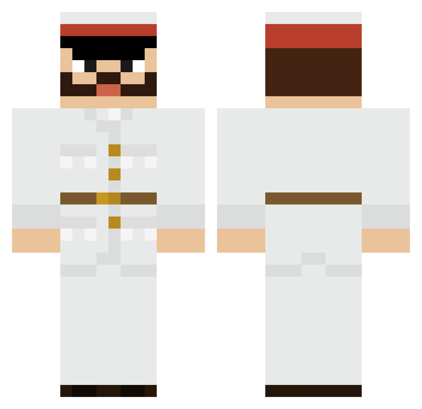 Saturates Minecraft skin, front and back view