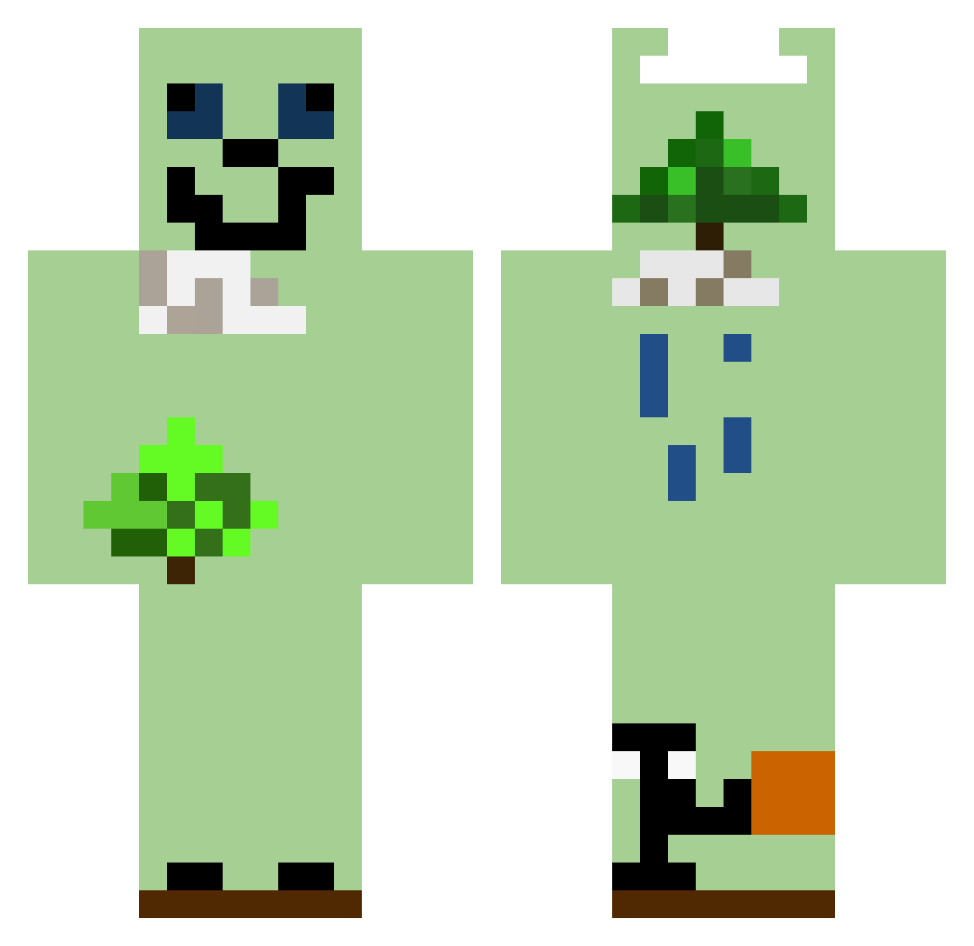 80wdan Minecraft skin, front and back view