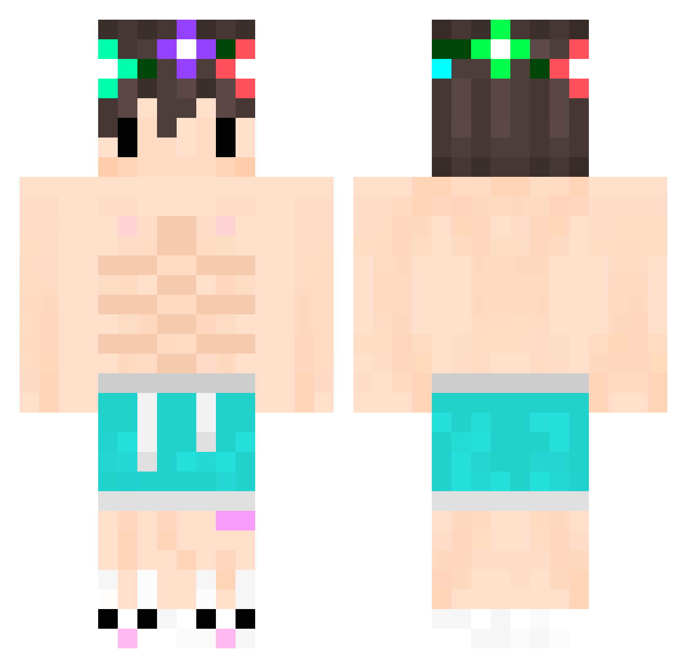 Prequelle Minecraft skin, front and back view