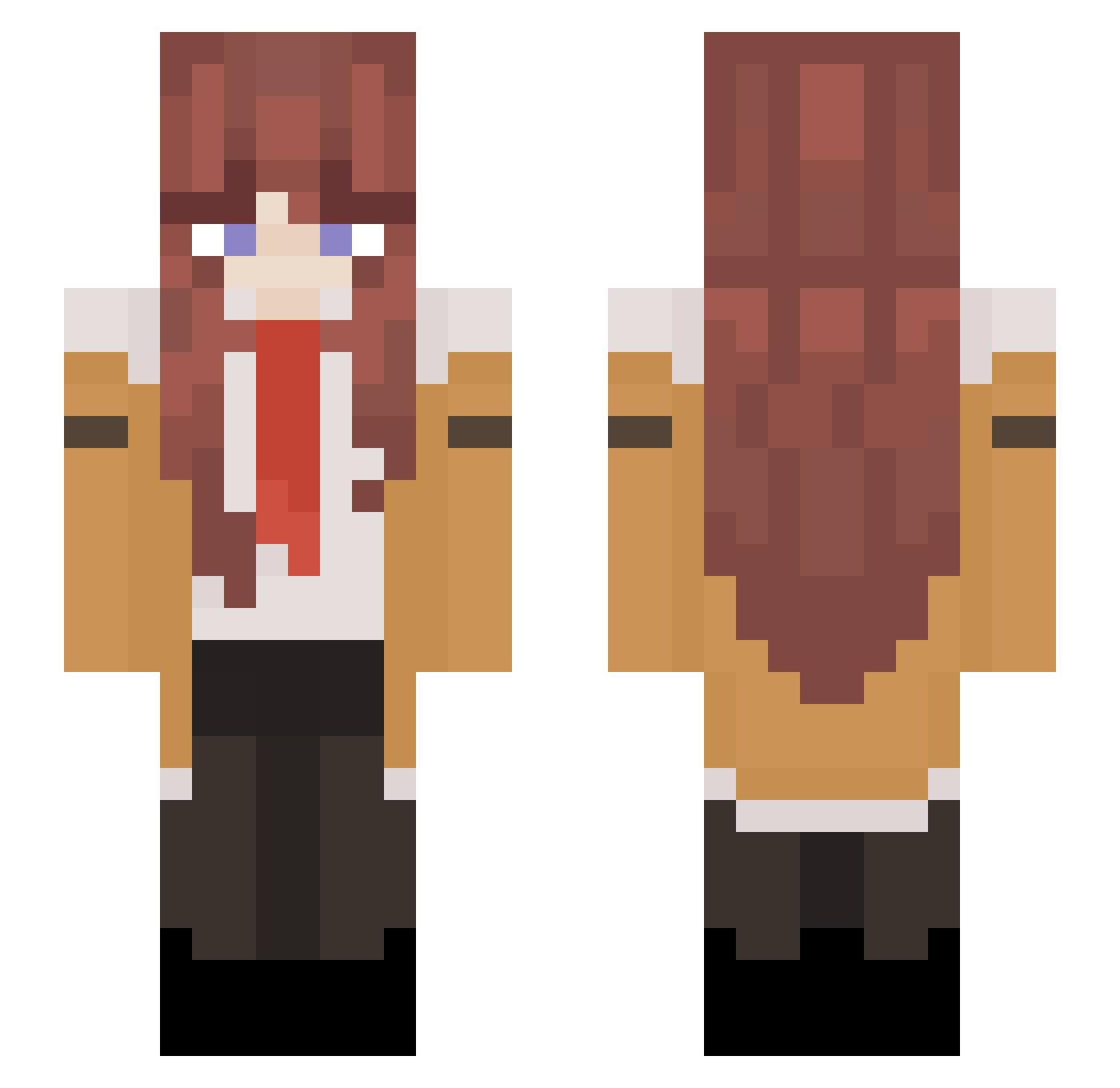 KurisuMakise1 Minecraft skin, front and back view