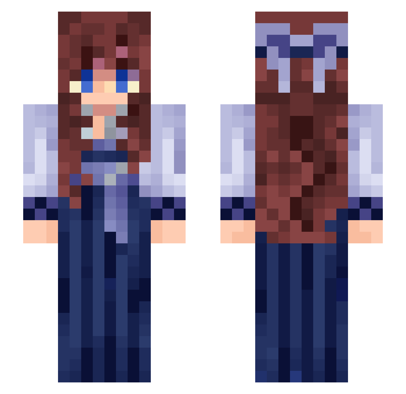 Norenna Minecraft skin, front and back view