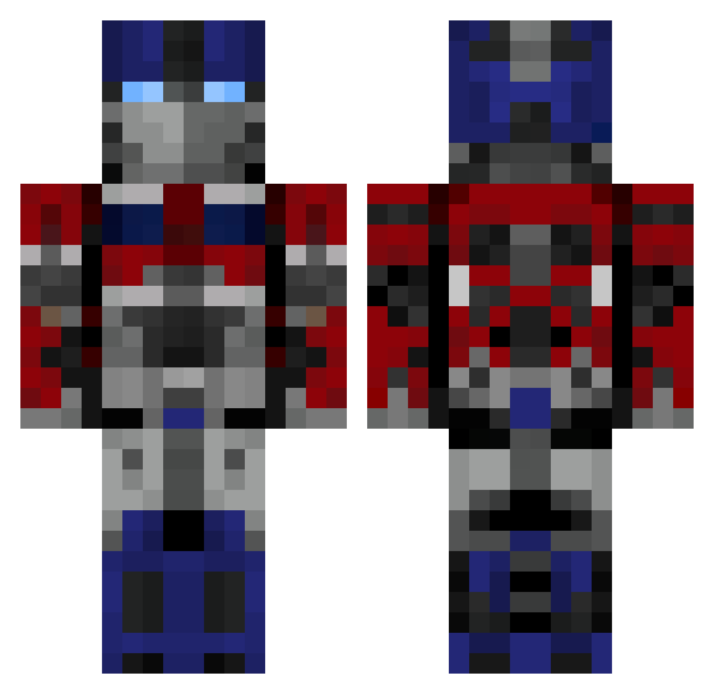 knightjoe Minecraft skin, front and back view