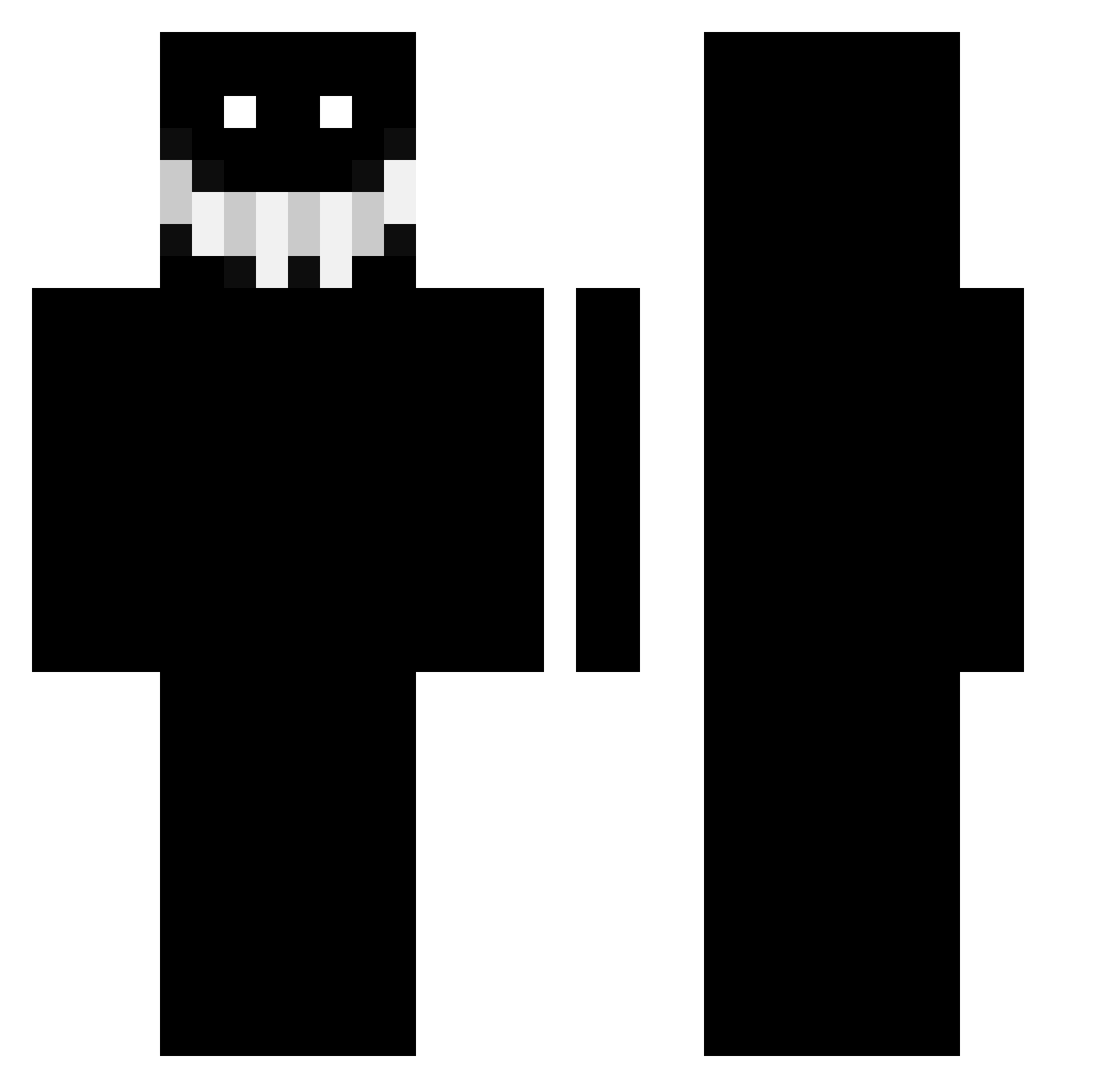 Overdosee0 Minecraft skin, front and back view