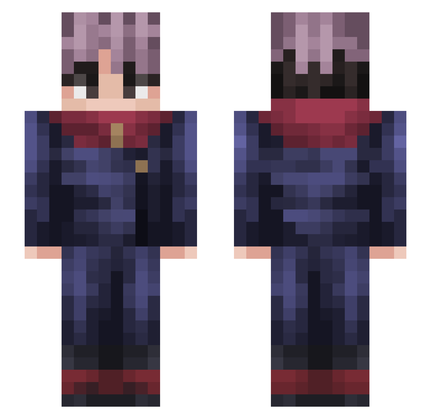 DL16 Minecraft skin, front and back view
