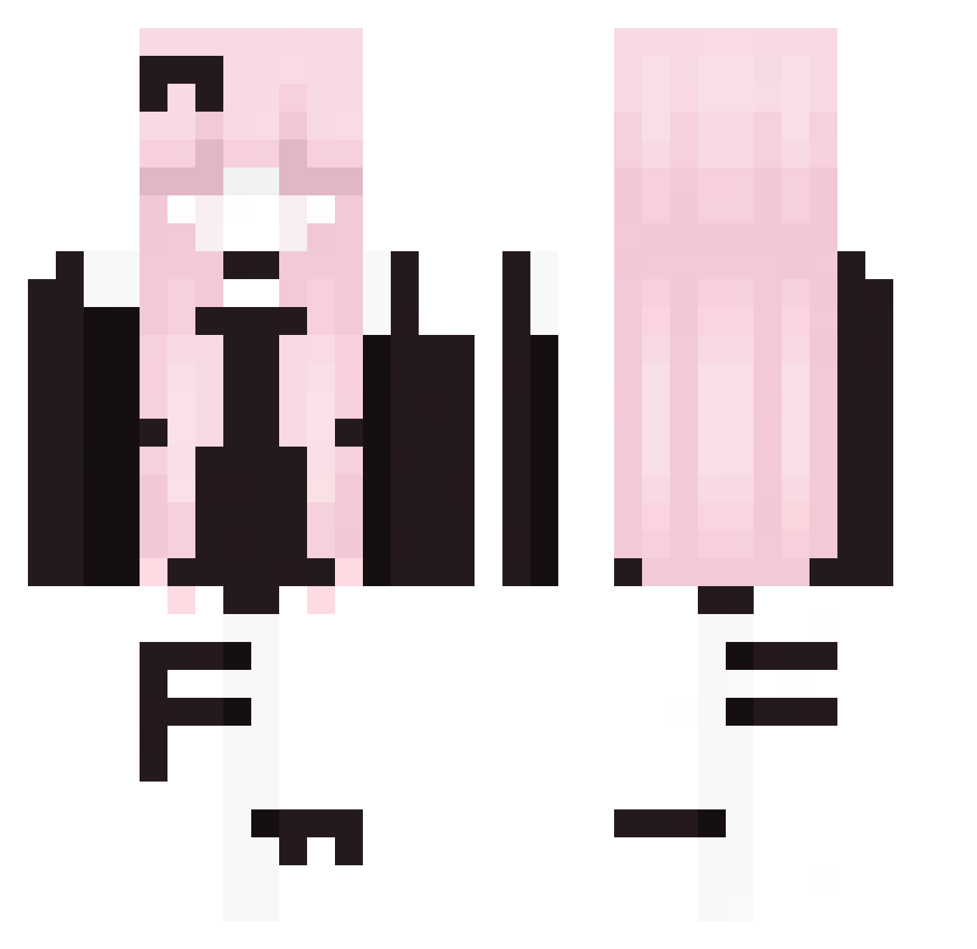 Sandra_120 Minecraft skin, front and back view