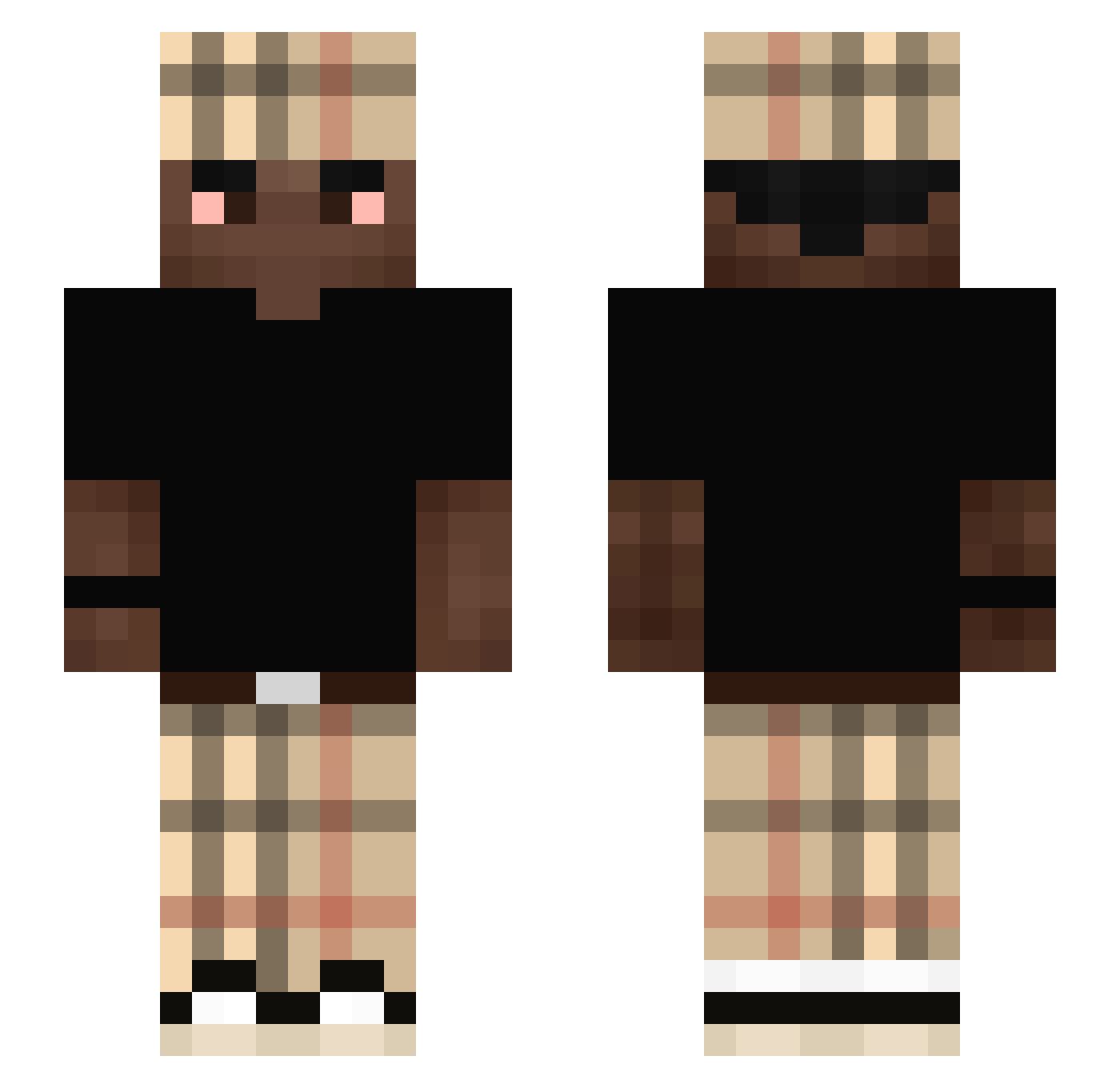 y9dw Minecraft skin, front and back view