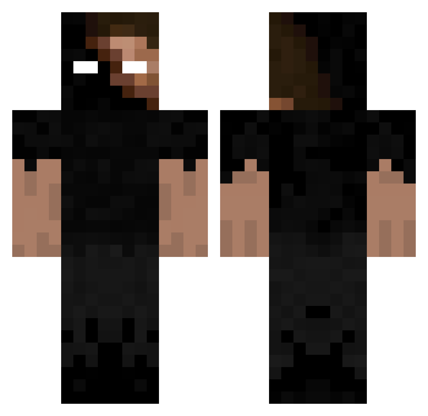 mat1a Minecraft skin, front and back view