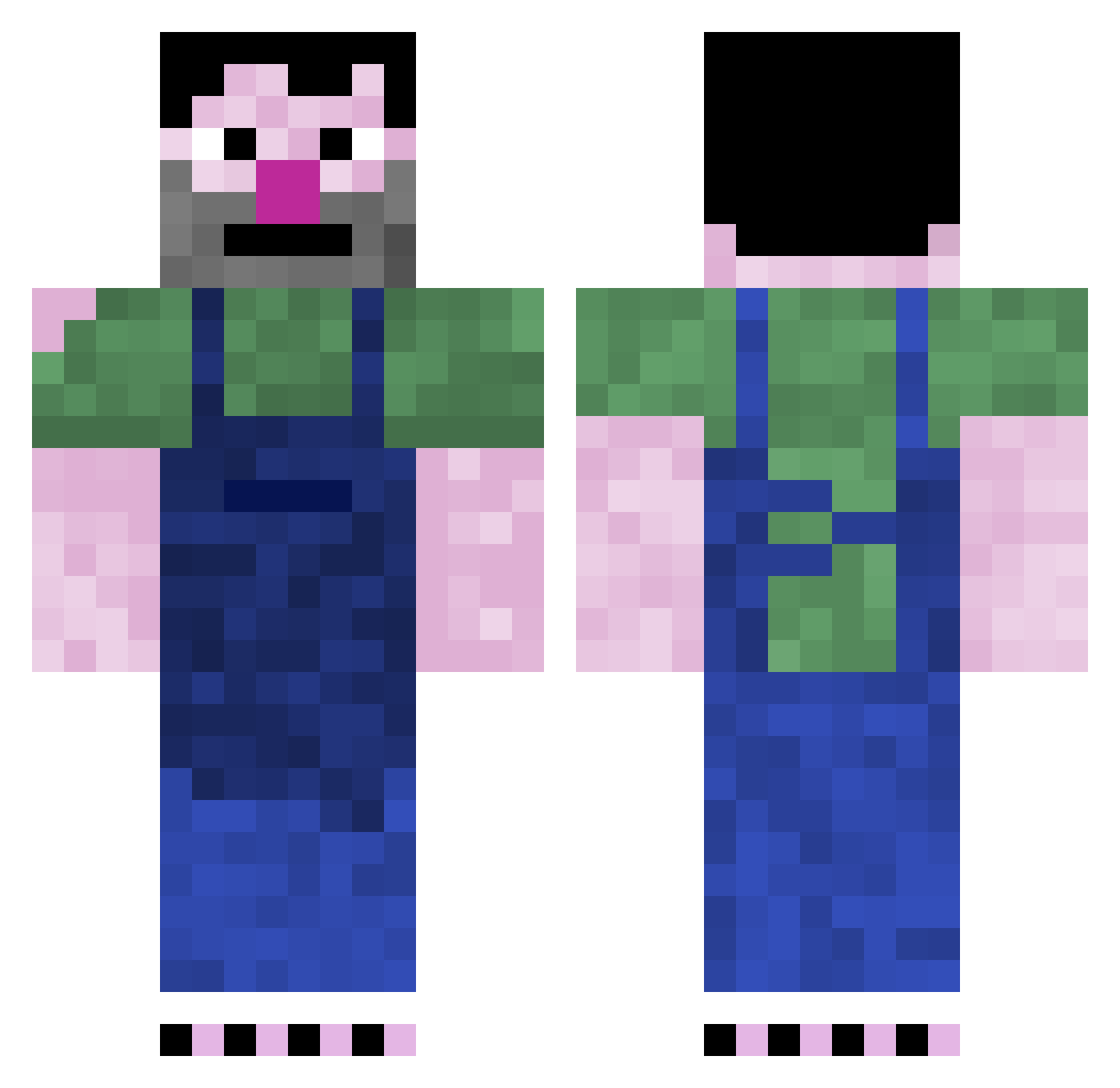 Queno_ Minecraft skin, front and back view