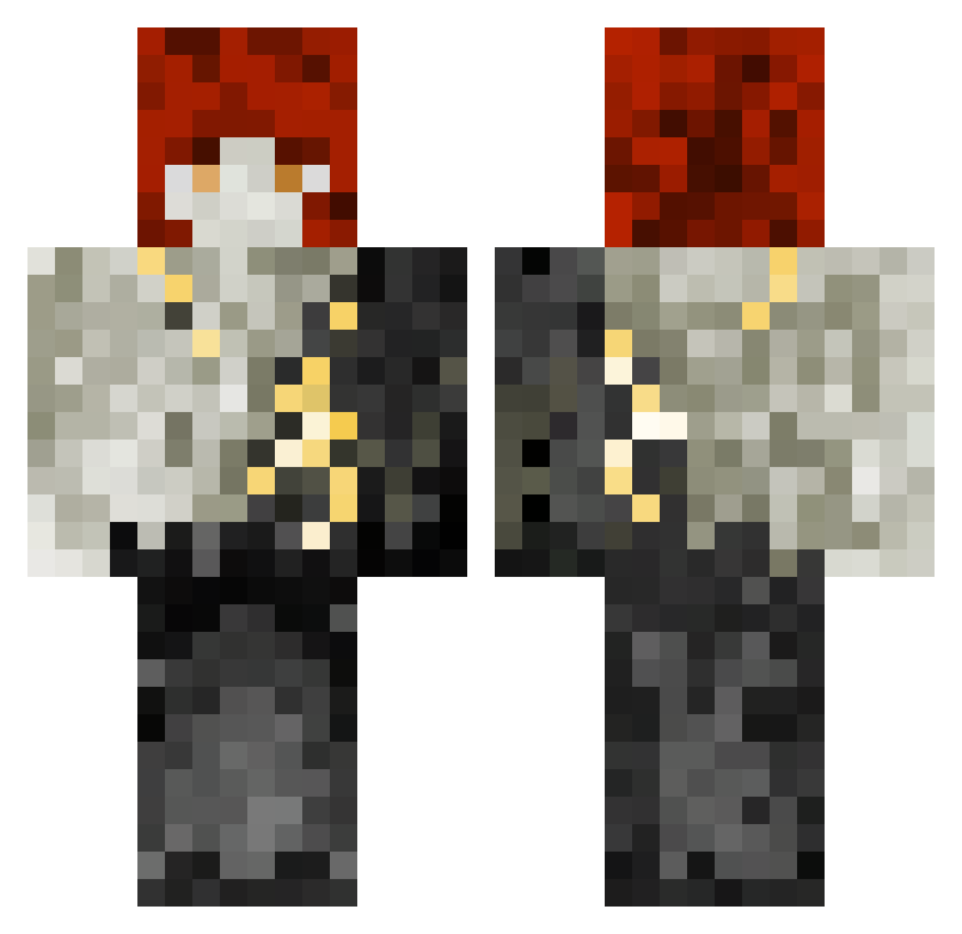 AYSTiC Minecraft skin, front and back view