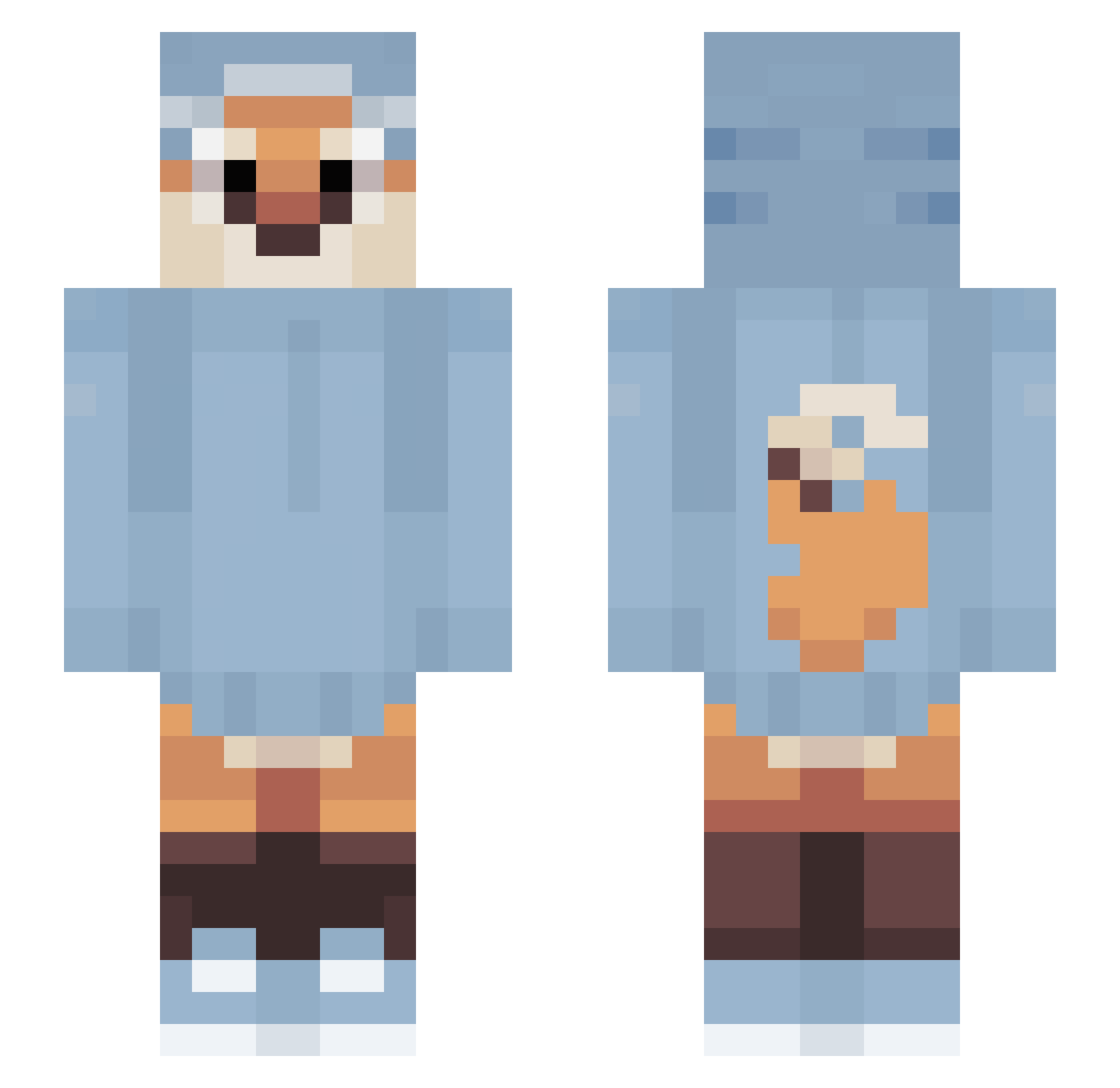 xdzodzo Minecraft skin, front and back view