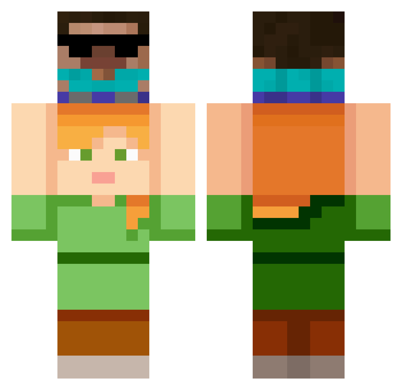 yohjiii Minecraft skin, front and back view