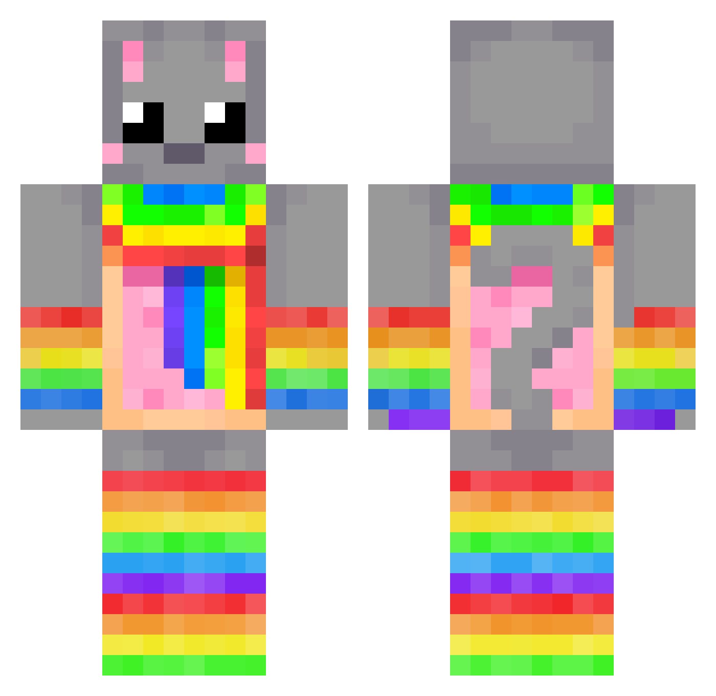 windows95error Minecraft skin, front and back view