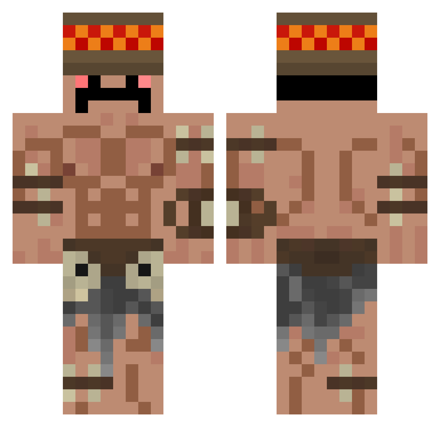 Nulllss Minecraft skin, front and back view