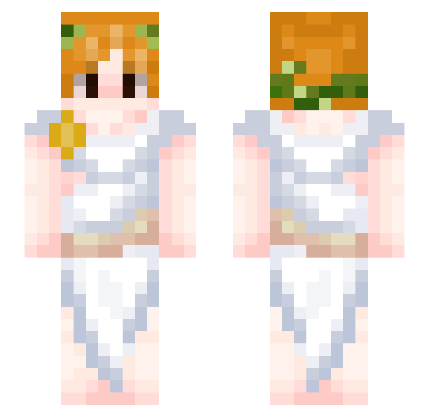 Synthesist Minecraft skin, front and back view