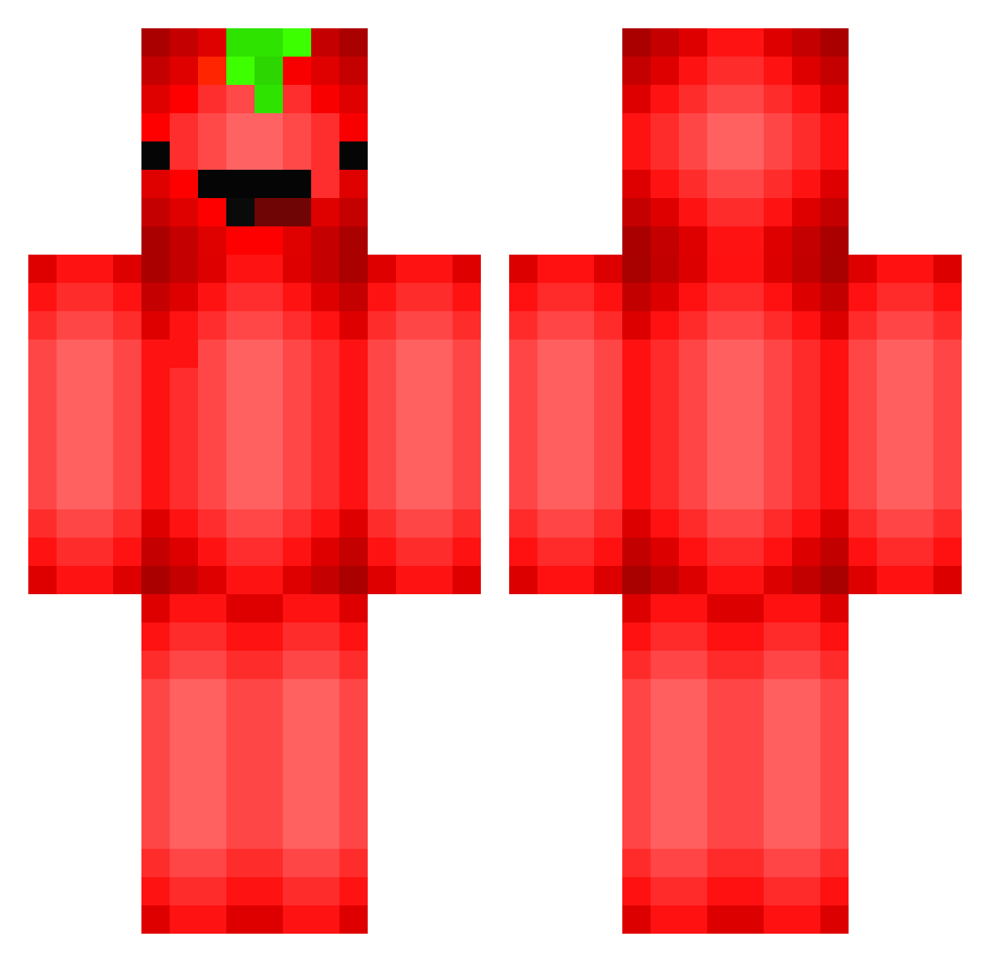 Apl3ater Minecraft skin, front and back view