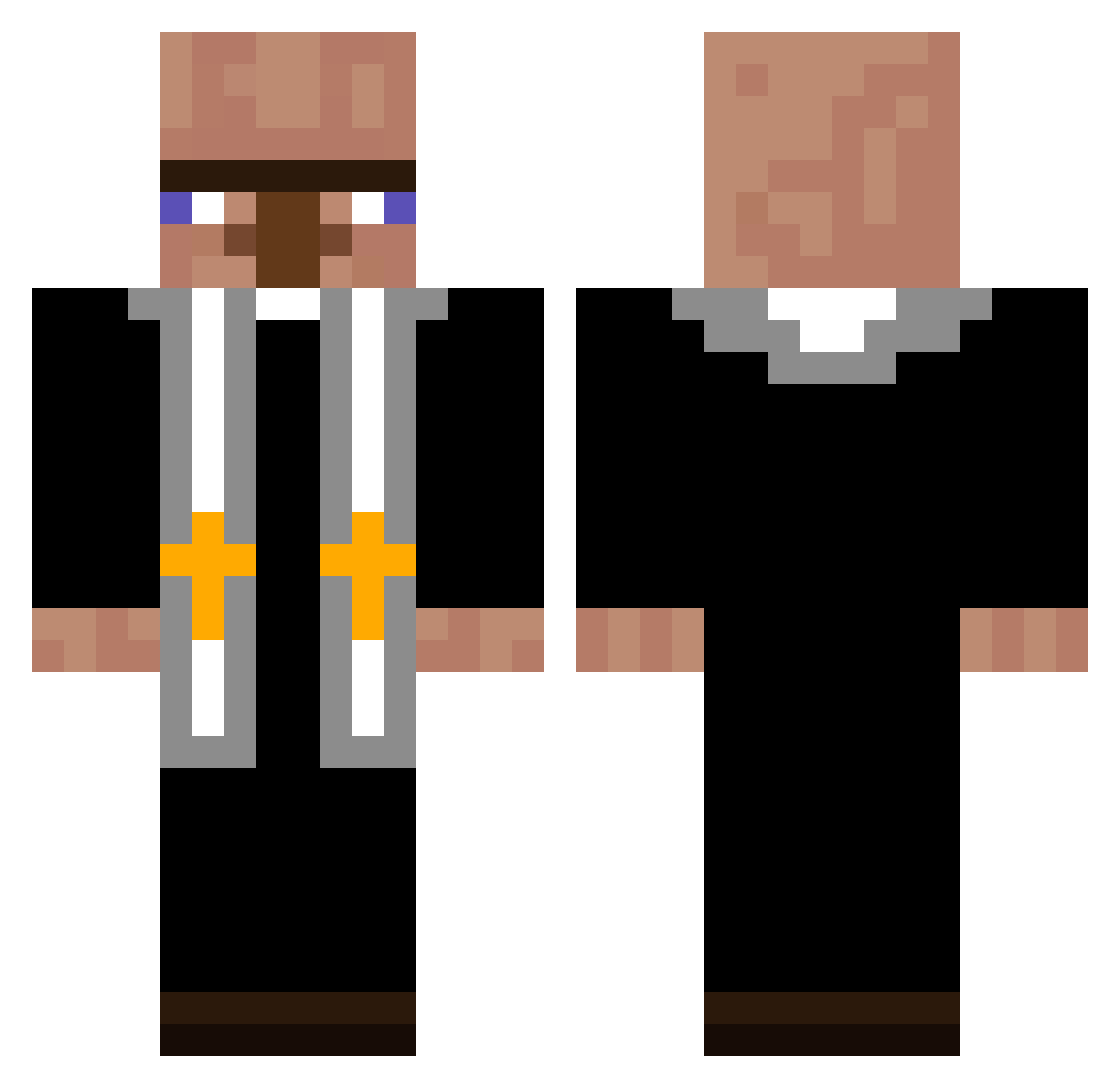 Ojciec_Mateusz_ Minecraft skin, front and back view